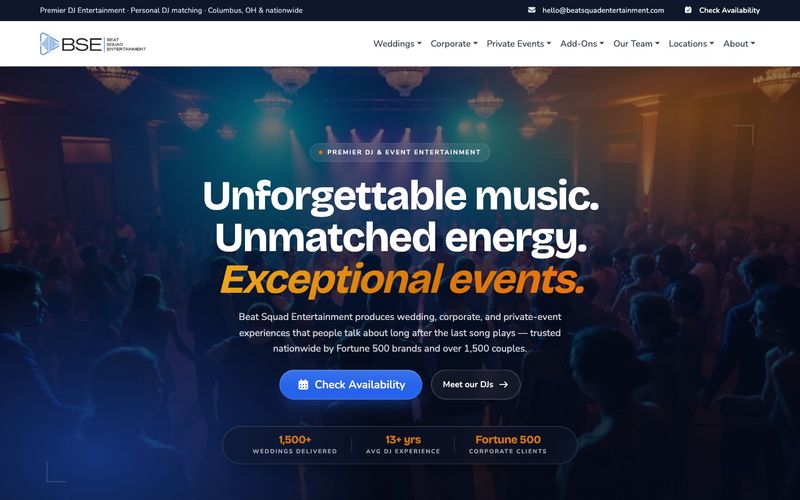 Beat Squad Entertainment website homepage