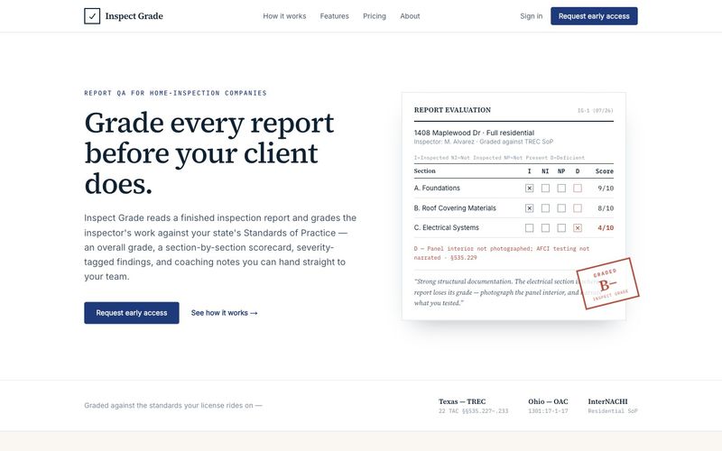 Inspect Grade website homepage